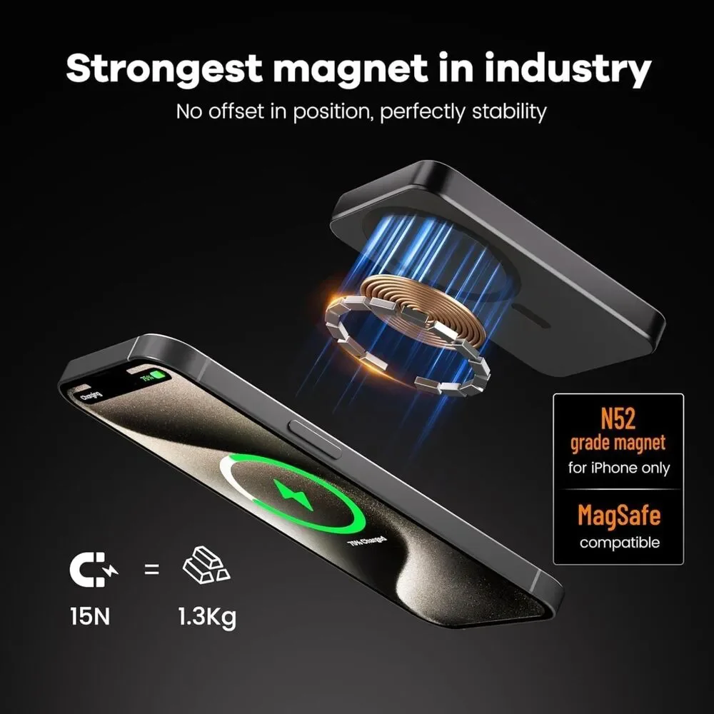 Magnetic Portable Charger, Ultra-slim Power Bank